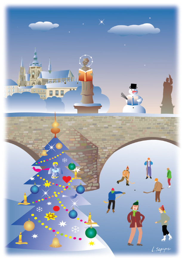 Vánoční pohlednice - Praha 